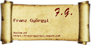 Franz Györgyi névjegykártya